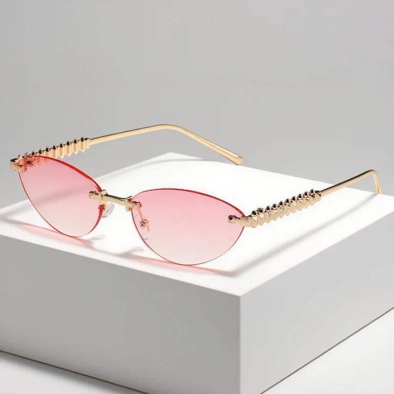 New Trendy Cat Eye Metal Rivet Leg Sunglasses Men'S And Women'S Outdoor Driving Uv Resistant Glasses Uv400 Shades Eyewear