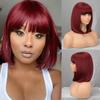 LISI HAIR Women Short Straight Black Bob Synthetic Fiber Wigs with Bangs Short Straight Wigs for Women Cosplay Lolita