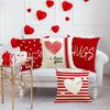 Valentine's Day Couple Love Sofa Pillow Cover Home Decoration Pillow Cover Linen Printed Cushion Cover