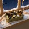 Nische Kreatives Weihnachtsgeschenk Mini-Weihnachtskrippe in einer Blechdose, 3D-gedruckte Taschengröße Heilige Familie Retro Metall-Aufbewahrungsbox Figuren,