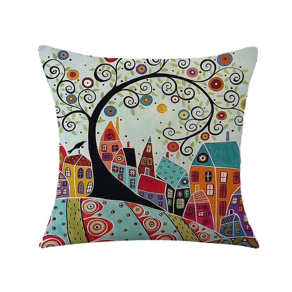 Pillow Printed Cartoon Pillowcase Car Pillow Bedside Backrest Cushion Cover Linen Pillowcase