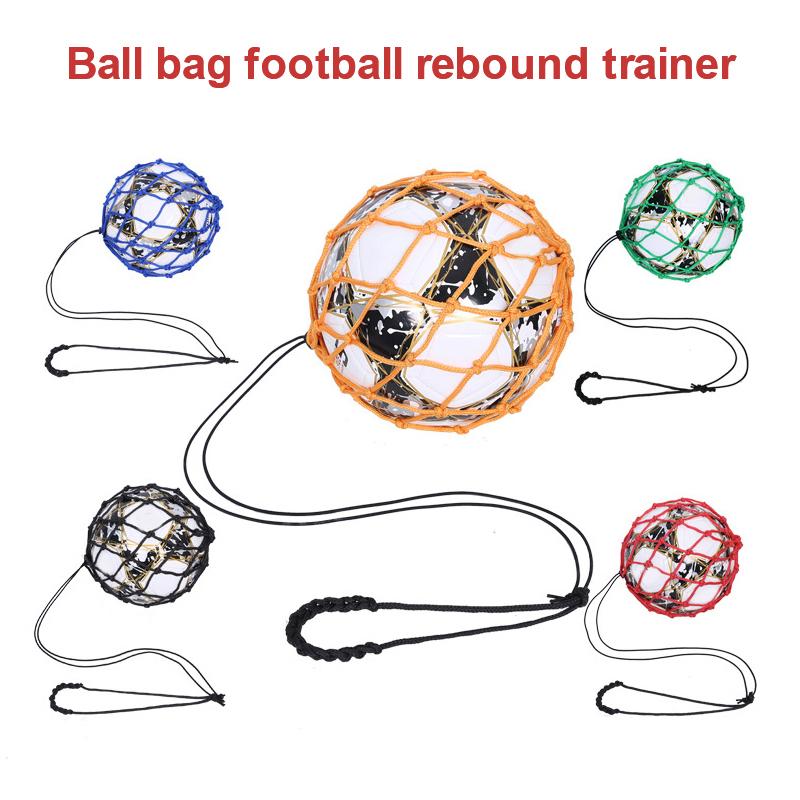 1Pc Youth Football Self Trainer Kick Net Pocket Professional Outdoor Sport Nylon Bag Basketball Soccer Ball Bag Mesh Carry Bag