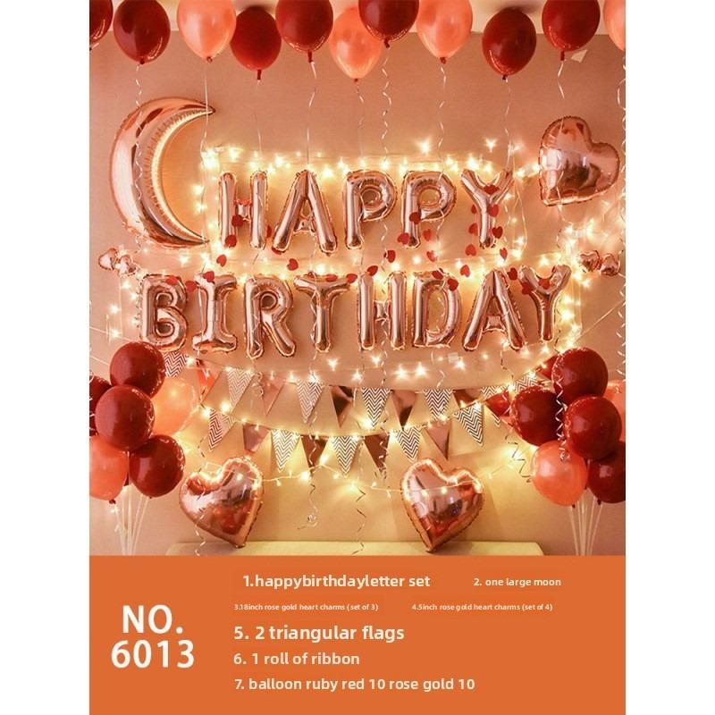 Birthday Aluminum Film Balloon Set Alphanumeric Balloon Set Birthday Party Background Decoration