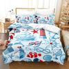 3D Print Blue Anchor Bedding Set Cartoon Anime Three-piece Set Adult Kid Bedroom Duvetcover Sets 3D Kawaii