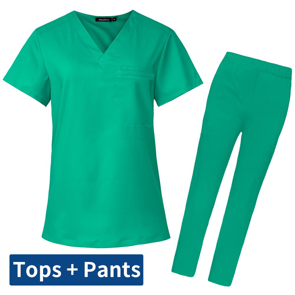 Scrubs Set for Women Soft Stretch Uniforms Unisex Hospital Workwear Dental Clinic Nurse Uniforms Nurses Accessories for Hospital