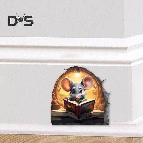 Wandaufkleber mit Maus, zum Abziehen und Aufkleben, Cartoon-Maus, Wandaufkleber, wasserfest, selbstklebend, für Kinderzimmer, Klassenzimmer, Heimwanddekoration