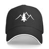 Mountain Pine Forest Camouflage Silhouette Graphic Sandwich Baseball Cap Sun Cap Outdoor Workouts Hat