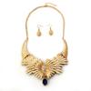 Art Deco Style Alloy Necklace And Drop Earrings Set For Vintage Fashion Enthusiasts
