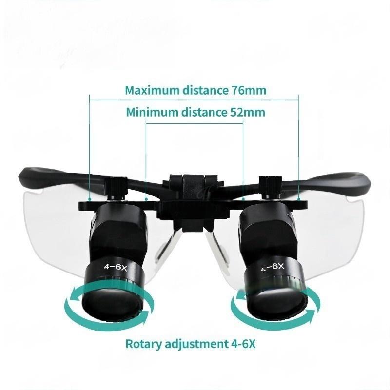 4X-6X Dental Loupes 5W Headlamp Binocular Medical Magnifier 300-600mm Pupil Adjustalbe Surgery Operation Lens Dental Equipment