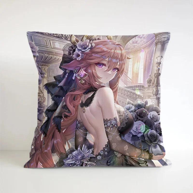 Genshin Impact Pillowcase Decorative Pillows For Sofa Gift Pillow Cover Square Cushion Covers Cushions