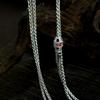 S925 Sterlingsilber Taoistisches Zinnober-Talisman-Halskette, Retro Unisex-Design mit vielseitiger Chopin-Kette.
