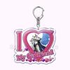 Pfp Sephiroth Acrylic KeyChain Pendant Key Ring I Love My Boyfriend Girlfriend Pink Heart Keyring for Bag Pendant Jewelry Gifts