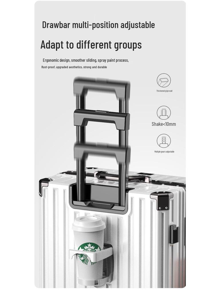 Women's Sturdy & Durable Aluminum Trolley Case With Universal Wheels & Combination Lock - 20” Carry-On