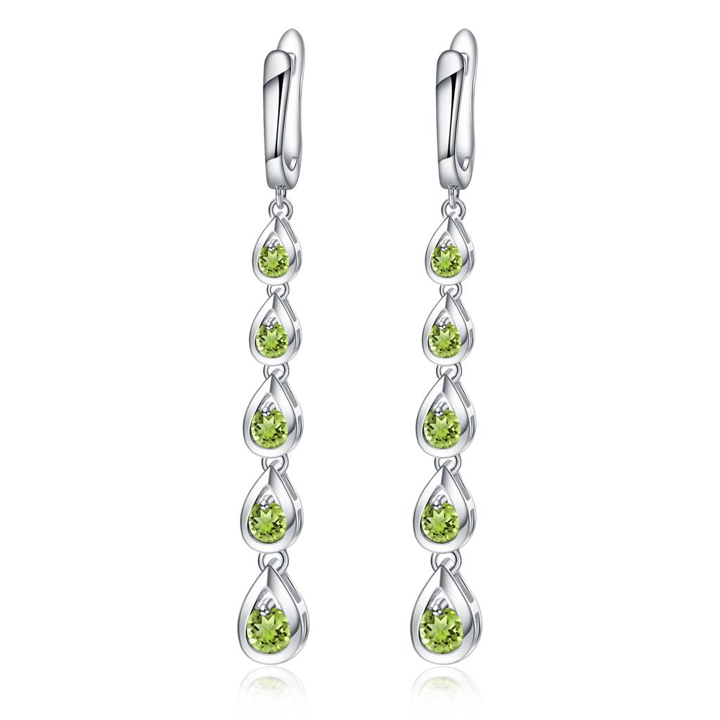 S925 Silver Sapphire Crystal Topaz Earrings, Exaggerated, High-end Earrings, Tassel Droplets, Long Earrings