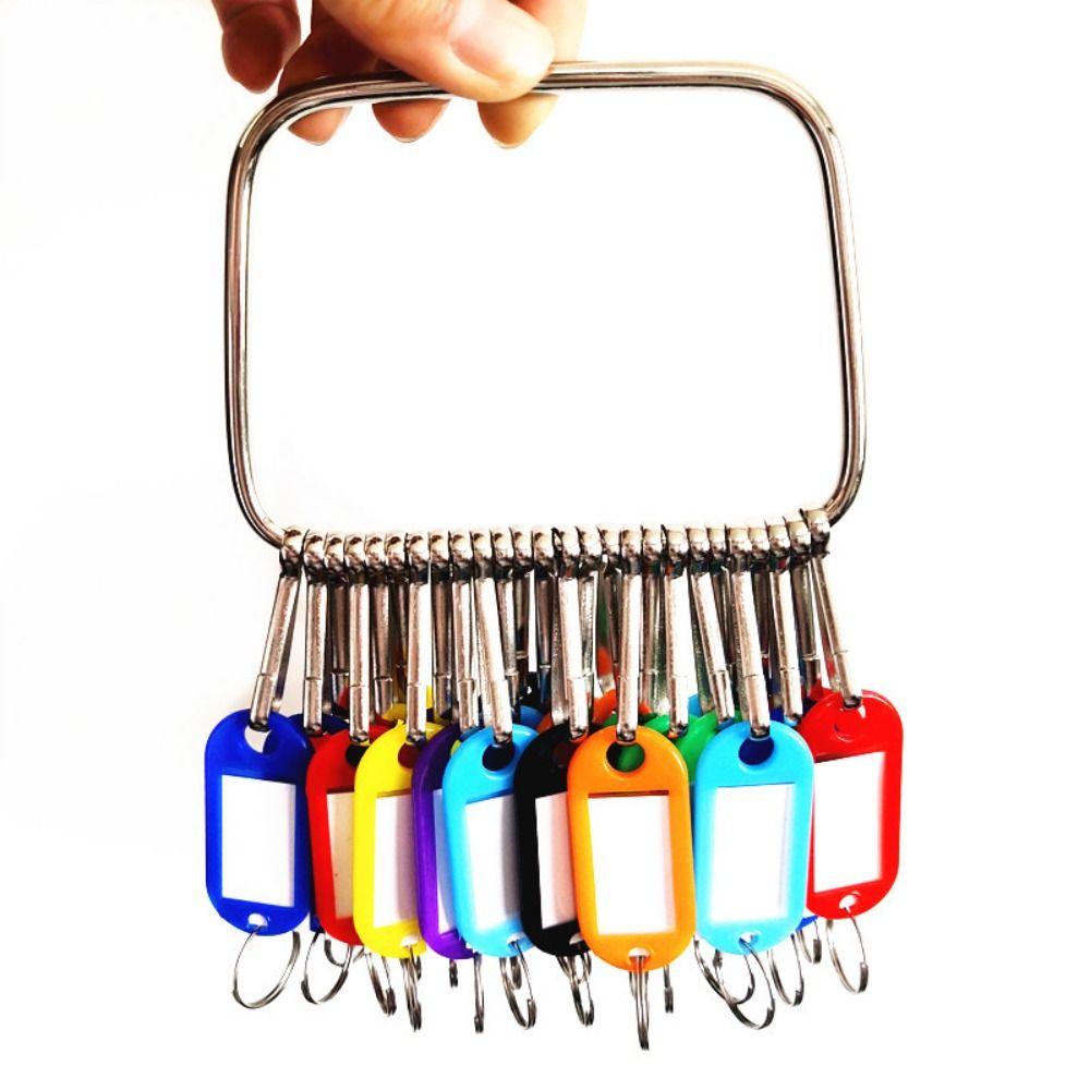 

16/26/36 штук Пластикові брелоки для ключів Прозоре віконце Брелоки для ключів Кільце для ключів Аксесуари для оренди Trapezoid-26 tags