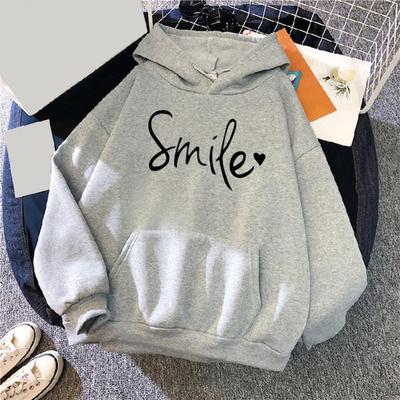 Womens Lettered Comfortable Fit Sweater Stylish Long Sleeve Soft Texture Warm Trendy Hoodie for Autumn Winter