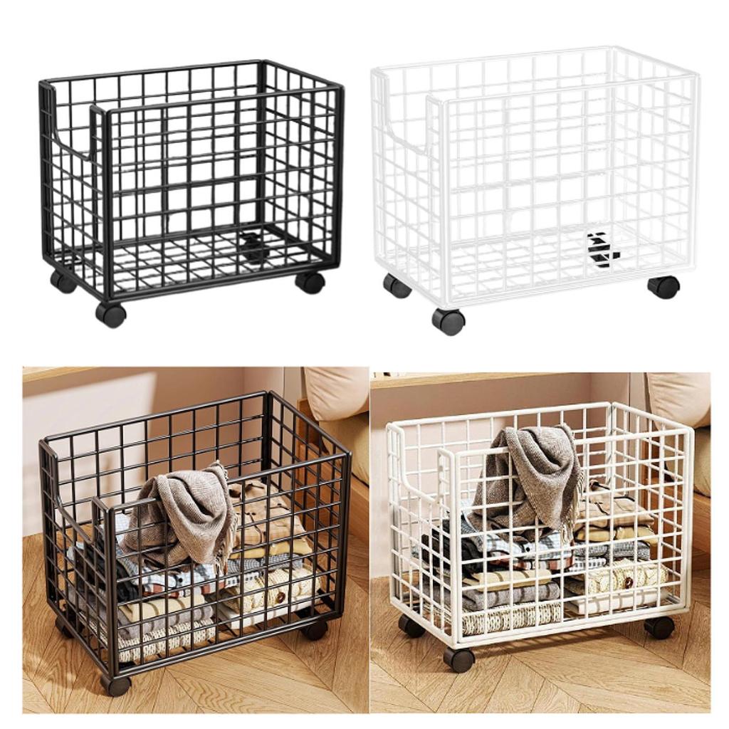 Laundry Cart with Wheels for Bedroom And Laundry Space Clothes Storage Organizer Portable Foldable Trolley for Home Use