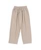 CARGOBROS Double-Pleat Linen Wide Elastic Pants (Beige)