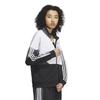 Adidas JSY10 Colorblock Double Knit Track Seasonal Loose Five Size Women's Jacket, Sportswear, Fit, Black/White/Grey (IM8716), J/M