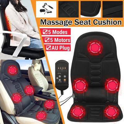 DC 12V 5 Mode Electric Vibrating Car Massage Chair Pad Portable Massager Pad Home Infrared Heating Back Vibrator Massage