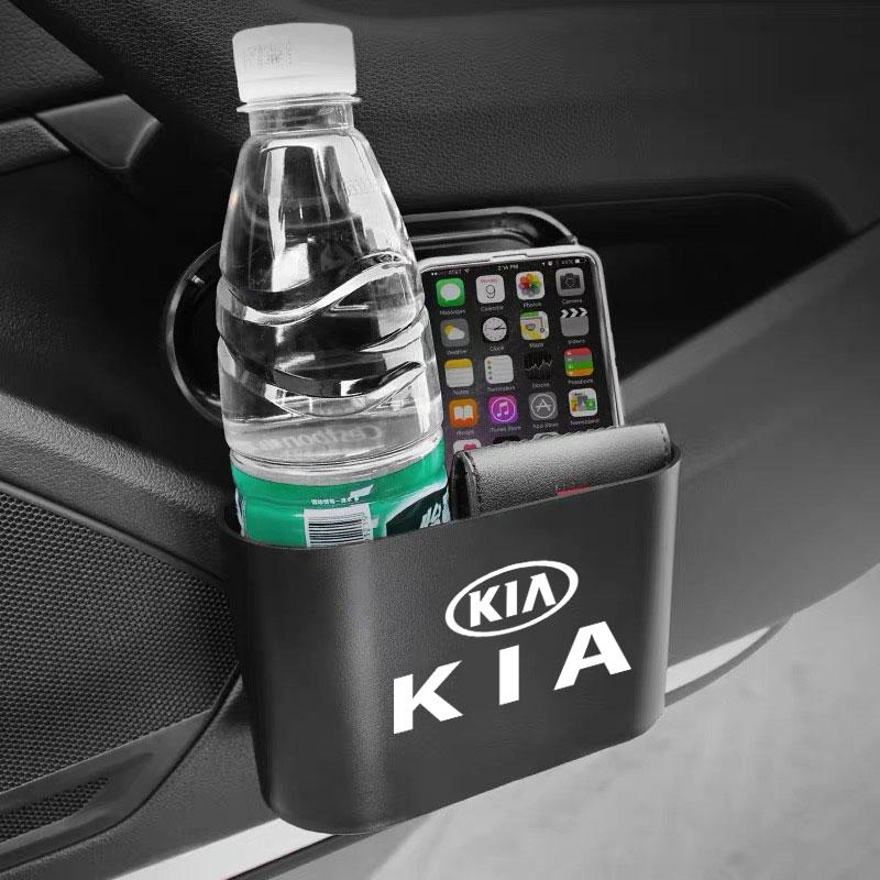 1pcs Car Trash Bin Hanging Garbage Case Storage Box Square Pressing Trash Can For KIA K5 K9 Sorento Ceed Sportage Carnival Stinger Forte Niro Cadenza