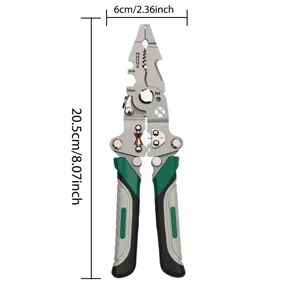 New Foldable Wire Stripper, Pulley Design Multi-function Electrician Wire Splitter Wire Winding Pliers Crimping Pliers Hand Tool