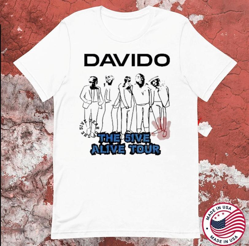

Davido The 5ive Alive Tour 2025 Пото Футболка размер S5XL Унисекс Футболка XXXL