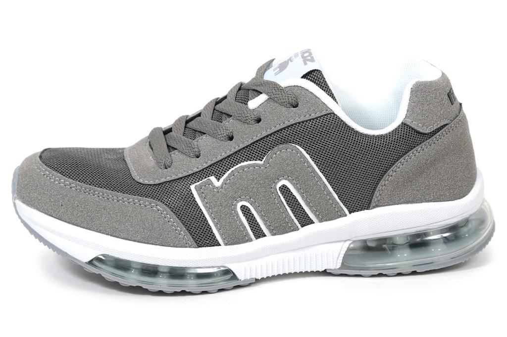 Mozu Sneakers with Air Cushion Sole and Size 23cm Women's Low-Top Mesh, Gray,