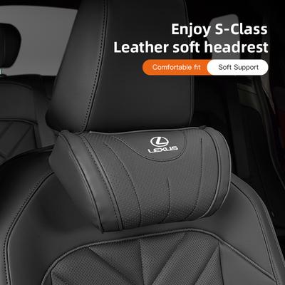 Car Seat Headrest Auto Logo Neck Pillow For Lexus LS430 IS250 NX300h ES300h IS350 IS300 RX350 GS350 LX600h SC430 LS430 UX
