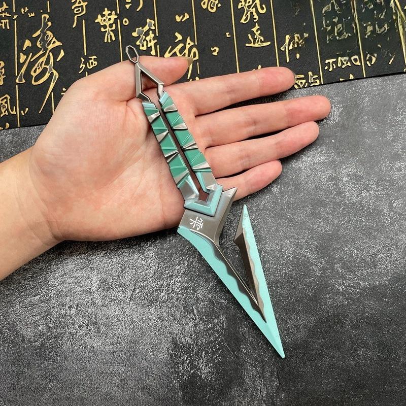 22cm/8.66in Valorant Knife Samurai Sword Weapons Model Game Peripherals Metal Props Boyfriend Gift Cosplay Outdoor Toy Ornaments