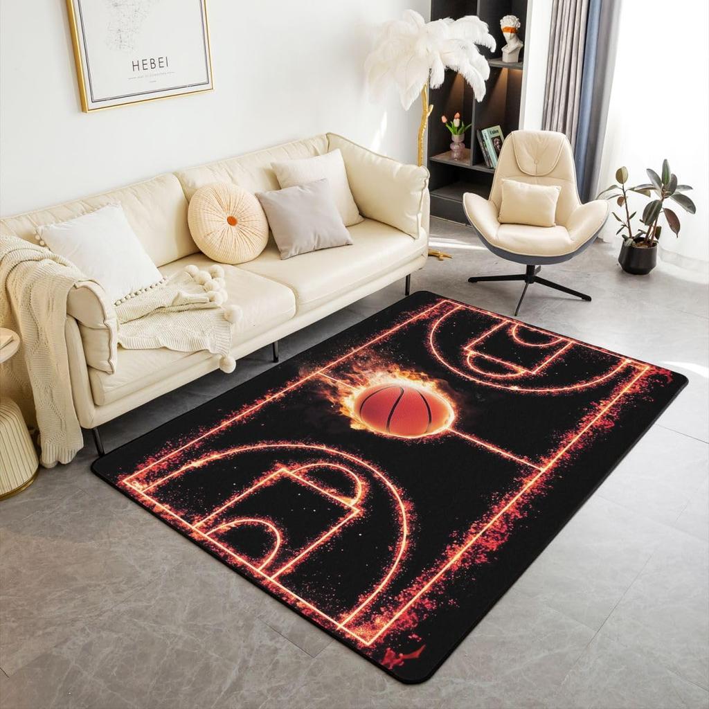 Erosebridal Cartoon Axolotl Area Rug 5x7 for Kids Boys Girls Bedside, Kawaii Axolotl Indoor Floor Mat Non Slip, Cute Reptiles Fish Sea Weed