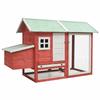 Chicken Coop - Exclusive House - Solid Pine/fir Wood - Green Waterproof Roof - Sliding Tray &; Non-slip Ramp