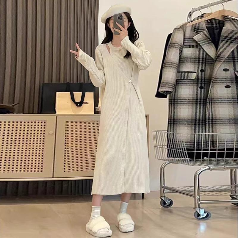 

Women s Mid-Length Halter Neck Sweater Dress - Autumn/Spring Collection S абрикосовий