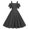 Women's Clothing Source Hepburn Suspender Ruffle Edge Short Sleeve Big Pendulum Polka Dot S S Retro Dress
