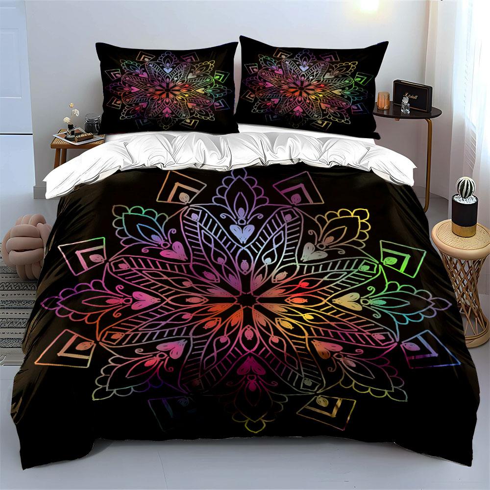 Radiant kaleidoscope blossom. Bedding sets Duvet covers Pillowcases(1* Duvet Cover 2* Pillowcases without duvet insert)
