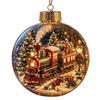 Decorative Night Lights for Bedroom Lighted Christmas Ornament with Warm LED Lights, Retro Metal Cap Ornaments Mantels Transparent Ball Holiday