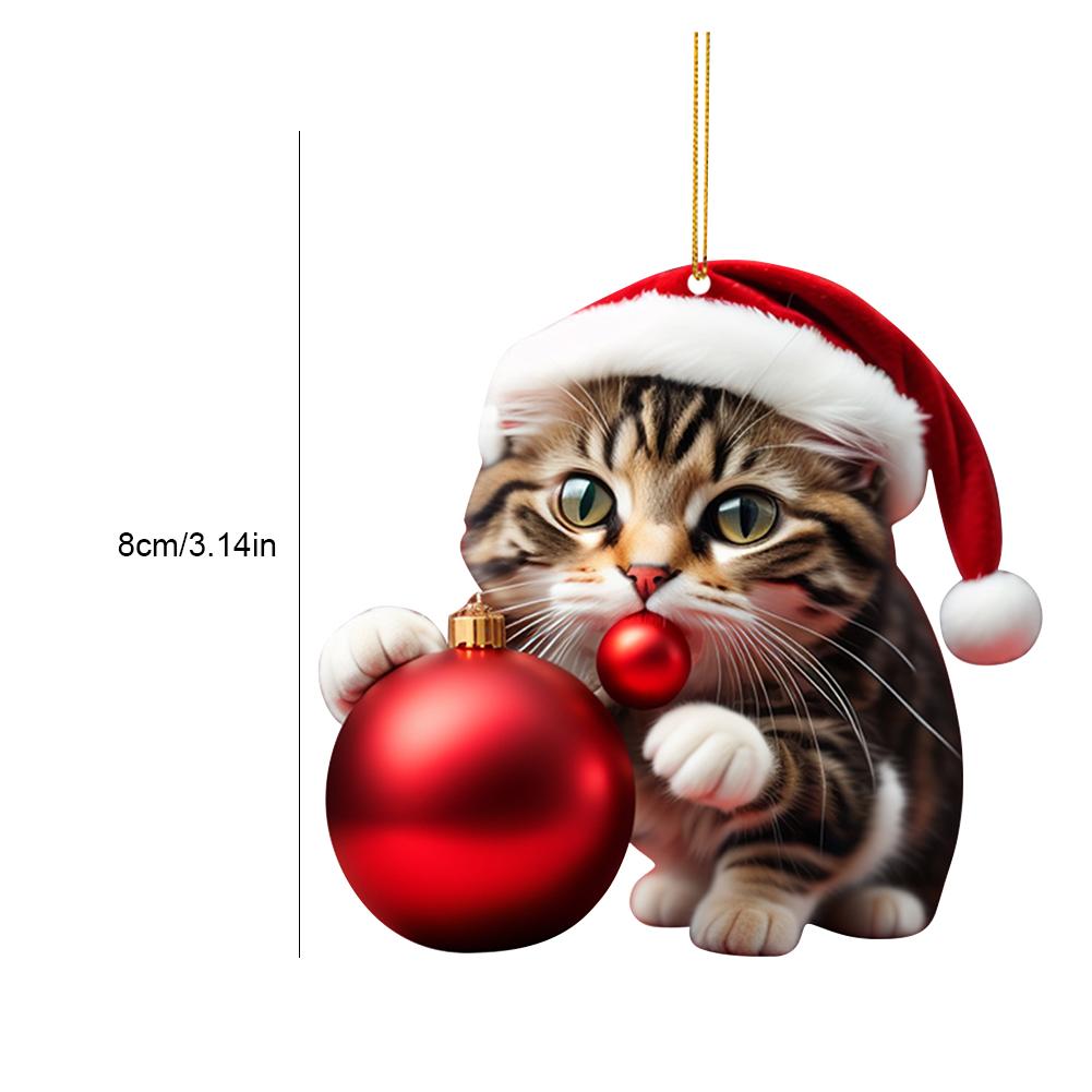 2025 Christmas Ornaments Elk Pendant Hanging Decoration Gift Cute Dog Cat Hanging Tree Cartoon Product Pendant Party Supplies