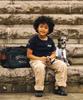 AVIREX KID'S S/S FATIGUE T-SHIRT M 120 navy 783-2934953