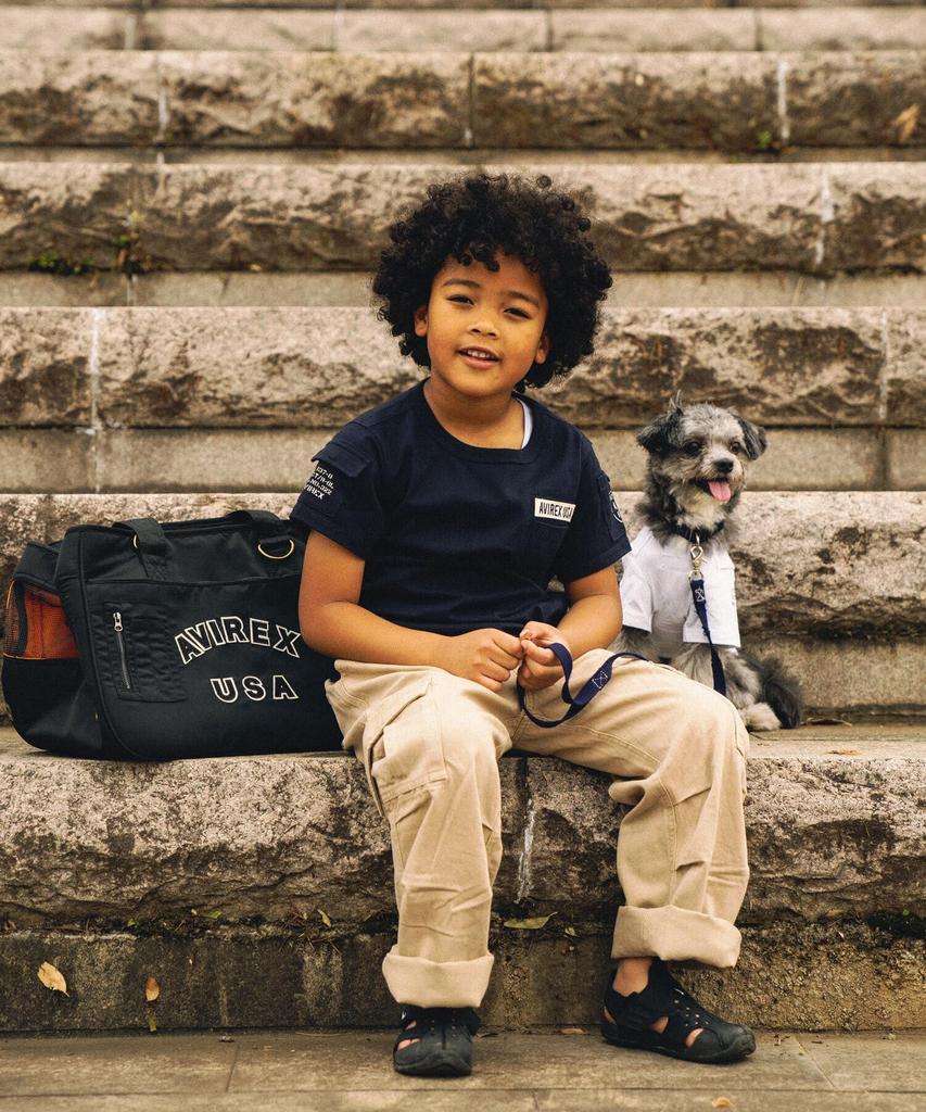 AVIREX KID'S S/S FATIGUE T-SHIRT M 120 navy 783-2934953