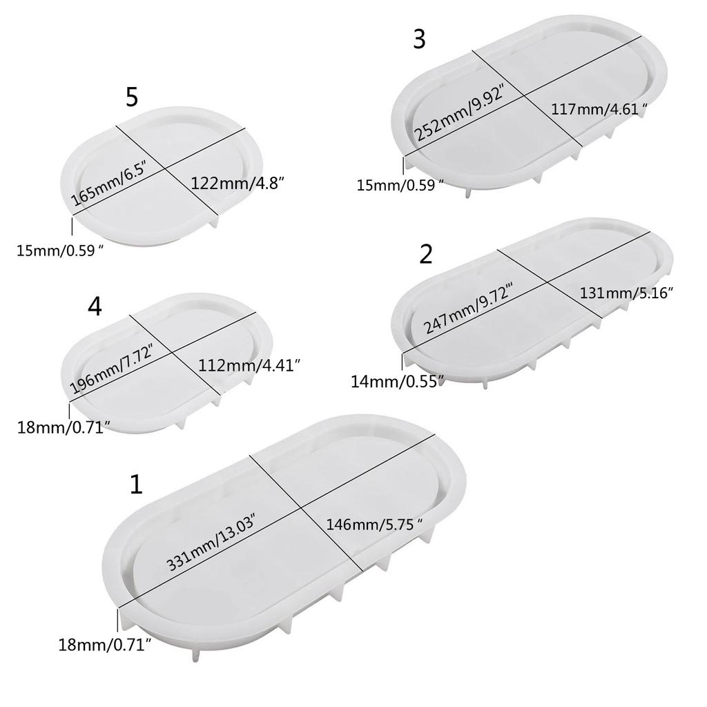 Elliptische Scheiben Aufbewahrungstablett Form DIY Kristall Epoxidharz Formen Gips Zement Silikonform Untersetzer Platzset Form Handwerk