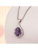 Women's Fashion Purple Faux Crystal Short Pendant Necklace Inlaid Rhinestones Fashionable Jewelry Accessory For Women Daily And Party Glam