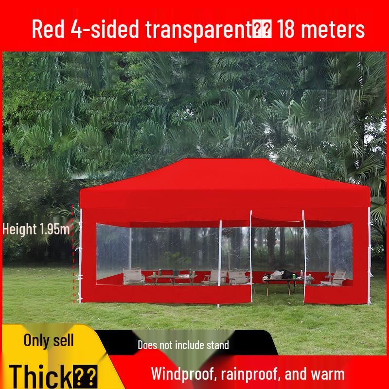 Transparent Tent Side Panel: Windproof & Waterproof Outdoor Canopy Enclosure with Thick Fabric and Durable Edging