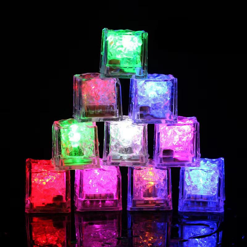 Water-Activated Multicolor LED Ice Cube Lights for Nighttime Ambience