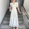 French Style Chic Summer Puff Sleeve Dress for Women