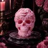 3D-gedruckte Rosen-Schädel-Figur, Langlebige Kunststoff-Gothic-Schädel-Blumen-Skulptur mit Detaillierter Blütenblatt- und Knochenstruktur, Mattes Finish Halloween-Dekoration Geschenk
