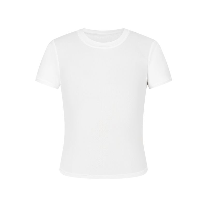 

Mosesqueen Mosesqueen Queen Black Silm Short Sleeve 2025 New Arrival American Style Shoulder Women s T-shirt Tops Female Summer White S