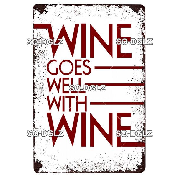 [SQ-DGLZ] Wine Metal Sign Vintage Tin Sign Bar Wall Decor Metal Crafts Home Decor Painting Plaques Art Poster Custom
