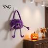 Personalized Halloween Treat Pails Pumpkin Candy Basket with Handle, Soft Plush Trick or Bag for Kids, Collection Bags Portable Holiday Party
