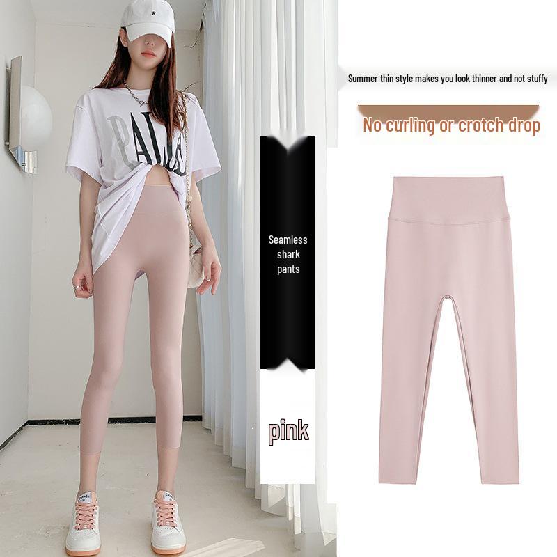 

Shark Women s Seamless High-Waisted Yoga Pants - Petite, Thin Base Layer, No Embarrassing Lines, Summer Wear. M