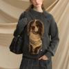 Good morning little sausage pullover sweater female autumn puppy retro loose lazy wind outside knitted sweater